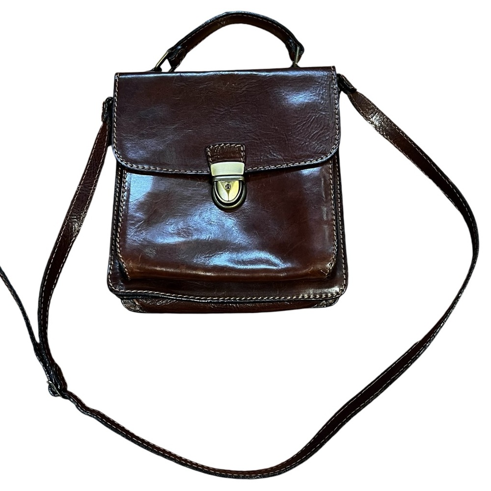 Vintage Aldo mini messenger brown leather cross body bag excellent condition
